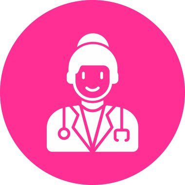 Kadın doktor simgesi, vektör illüstrasyonu