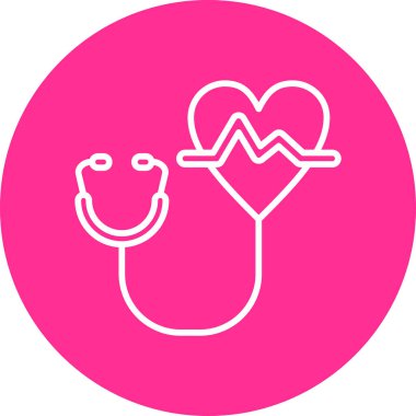 Kardiyoloji. Web simgesi basit illüstrasyon