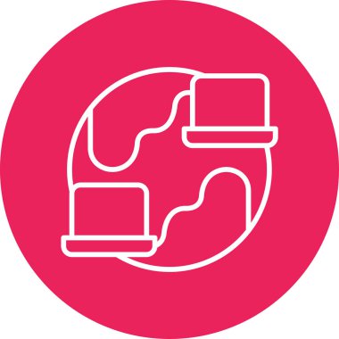 bağlantı ağ simgesi vektör illüstrasyonu