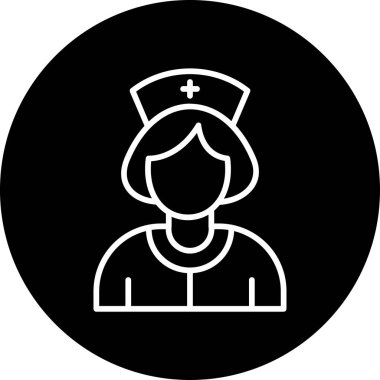 Hemşire hanım. Web simgesi basit illüstrasyon