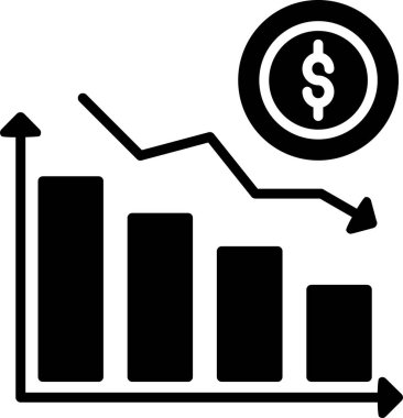 Kayıp grafiği. Web simgesi basit illüstrasyon