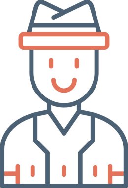 Şapka takan mutlu adam, neşeli avatar ikonu 