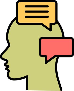 Özel konuşma. Web simgesi basit illüstrasyon