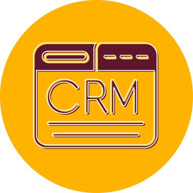 CRM modern simgesi, vektör illüstrasyonu