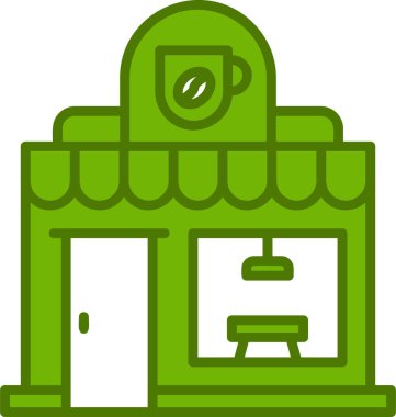 Kahve Dükkanı web simgesi, vektör illüstrasyonu