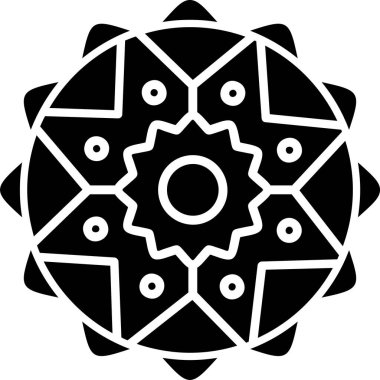 İyileşme oturumu için kutsal mandala 'nın temel doğrusal çizimi