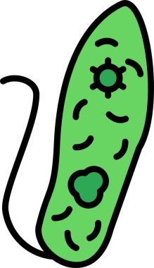 Euglenid bakteri simgesi, vektör çizimi basit tasarım