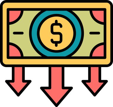 İflas simgesi web tasarımı için renkli soyut illüstrasyon.