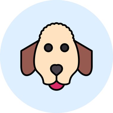 Fino köpeği baş simgesi vektör illüstrasyonu