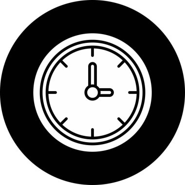 Saat web simgesi, vektör illüstrasyonu