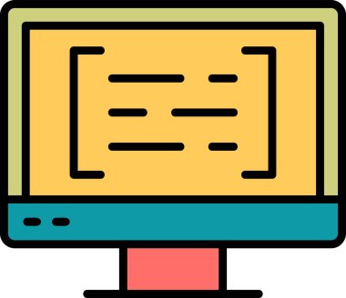 bilgisayar kodlama simgesi, vektör illüstrasyonu