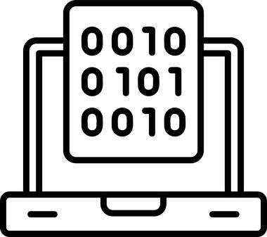 İkili Kod, Web simgesi basit illüstrasyon