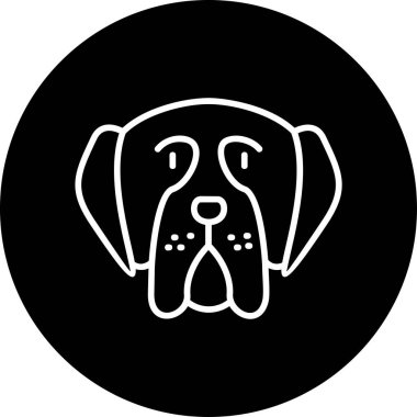 Mastiff köpek başı ikon vektör illüstrasyonu 