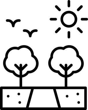 Doğa. Web simgesi basit illüstrasyon