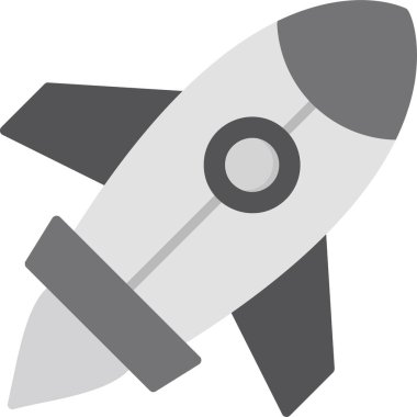 Roket. Web simgesi basit illüstrasyon 