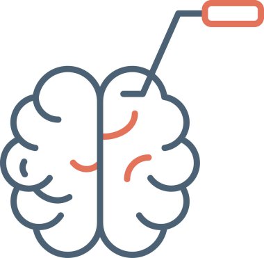 Beyin Simgesi Basit Vektör İllüstrasyonu 