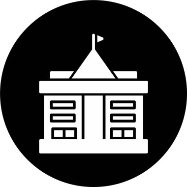 Hükümet binası simgesi, vektör illüstrasyonu