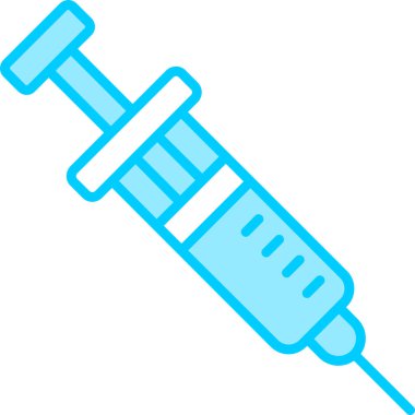 Tıbbi tedaviyle birlikte şırınganın basit doğrusal resmi