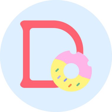 Alfabe için soyut vektör, büyük harf ve çörek. 