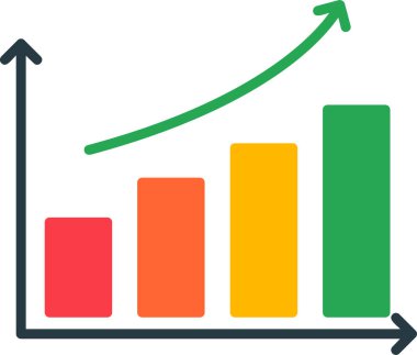 işletme büyüme grafiği vektör simgesi