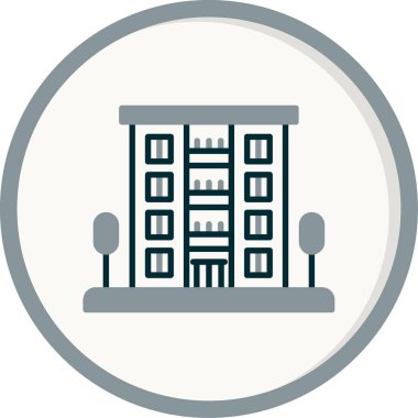 Daire binası simgesi, vektör illüstrasyonu basit tasarım