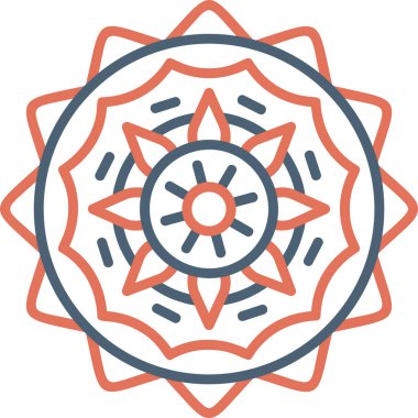 İyileşme oturumu için kutsal mandala 'nın temel doğrusal çizimi