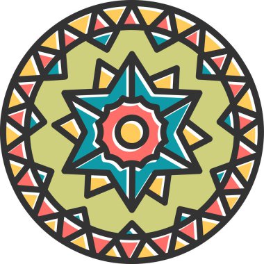 İyileşme oturumu için kutsal mandala 'nın basit doğrusal çizimi