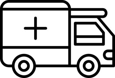 ambulans düz simgesi, vektör illüstrasyonu