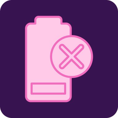 Şarjsız pil simgesi basit illüstrasyon