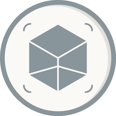 Küp. Web simgesi basit illüstrasyon