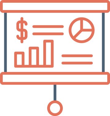 sunum simgesi, vektör illüstrasyonu basit tasarım