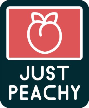 Sadece Peachy simgesi, vektör illüstrasyonu