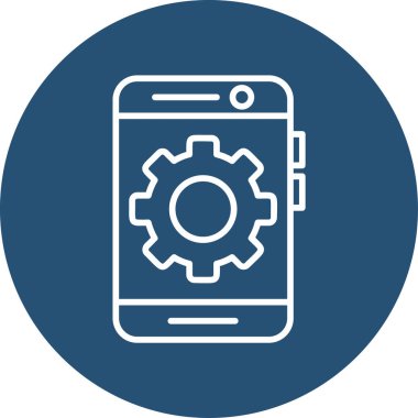 Akıllı telefon simgesinin basit tasarımı, vektör biçimi illüstrasyonu