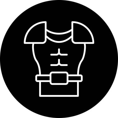 Göğüs zırhı ikonu vektör illüstrasyonu