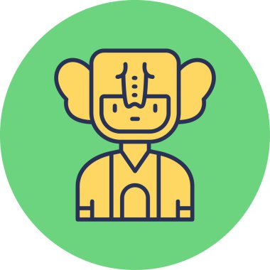 Fil Kostümü Simgesi Vektör İllüstrasyonu Beyaz Arkaplanda İzole Edildi 