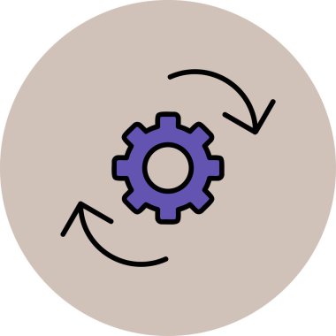 düz ayar simgesi, vektör illüstrasyonu