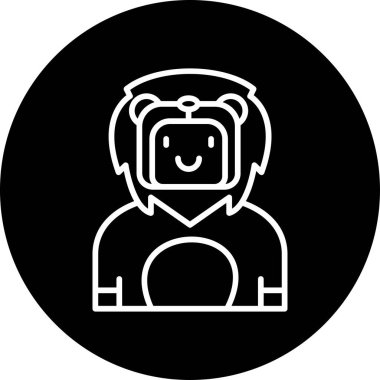 Aslan yassı simgesi, vektör illüstrasyonu