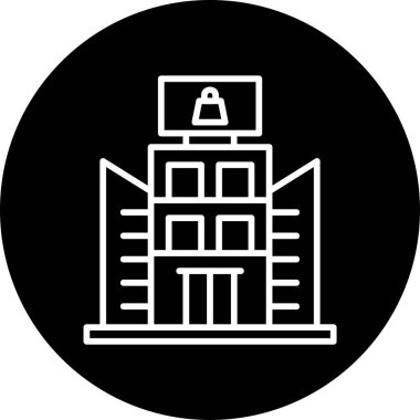 Alışveriş merkezi simgesinin basit vektör illüstrasyonu 