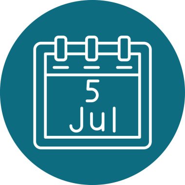 Temmuz takvim ikonu. vektör illüstrasyonu