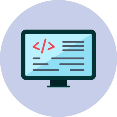 Kodlama. Web simgesi basit illüstrasyon