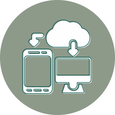 Bulut hizmet vektör satırı simgesi