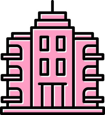 Şehir binası simgesi, vektör illüstrasyonu basit tasarım