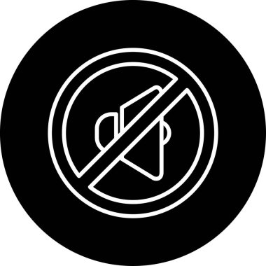 Sessiz ol. Web simgesi basit tasarım