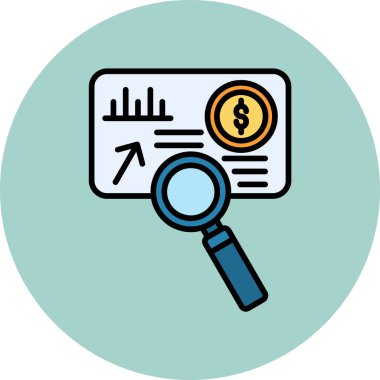 Basit analiz simgesi. vektör illüstrasyonu