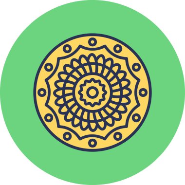 İyileşme oturumu için kutsal mandala 'nın basit doğrusal çizimi