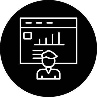 sunum simgesi, vektör illüstrasyonu basit tasarım