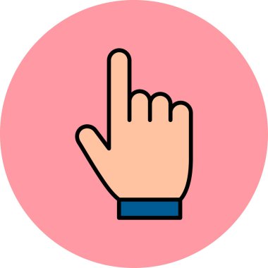 işaret parmağı el simgesi ana hat biçiminde 