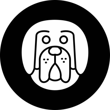 Tibetli Mastiff köpek kafası ikon vektör çizimi 