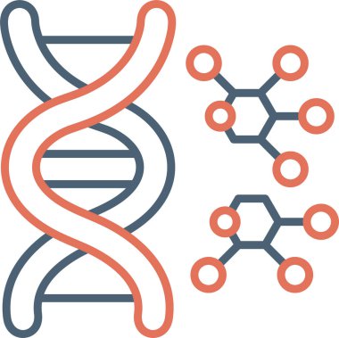 DNA simgesi. Web için DNA vektör simgelerinin basit çizimi 