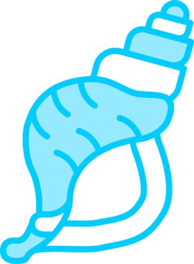 Deniz kabuğu düz simgesi, vektör illüstrasyonu 